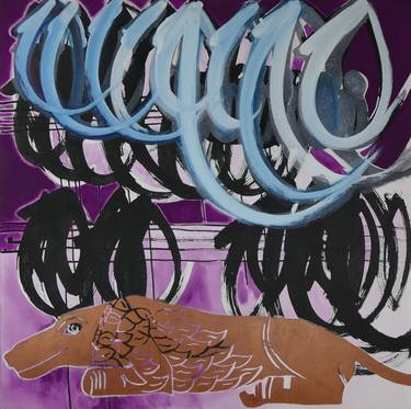 Original Abstract Expressionism Calligraphy Paintings by Nathalie Detsch Southworth