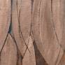 The symbol used in this painting has the shape of a feather. The cutout could be from the wing of a bird - it creates a pattern.
