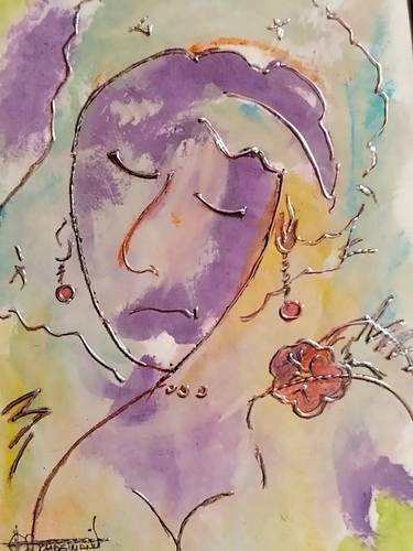Original Cubism People Painting by Schoelmann 