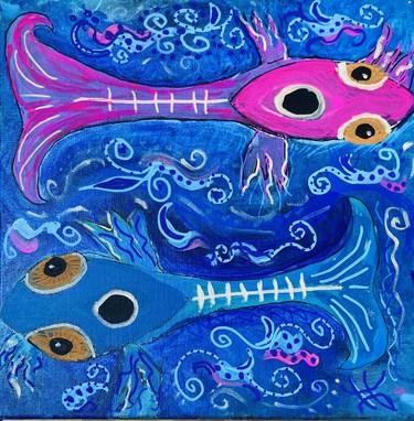 Print of Figurative Fish Paintings by diane green