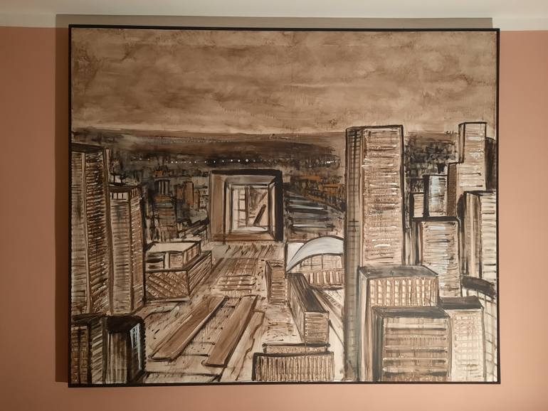 Original Dada Cities Painting by Atelier Cervino