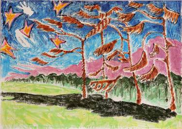 Original Pop Art Landscape Painting by Kriss W