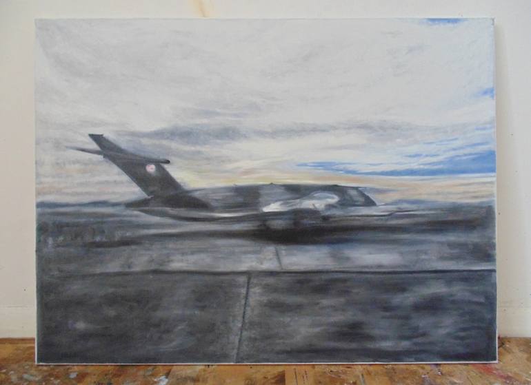 Original Abstract Aeroplane Painting by KRISS W