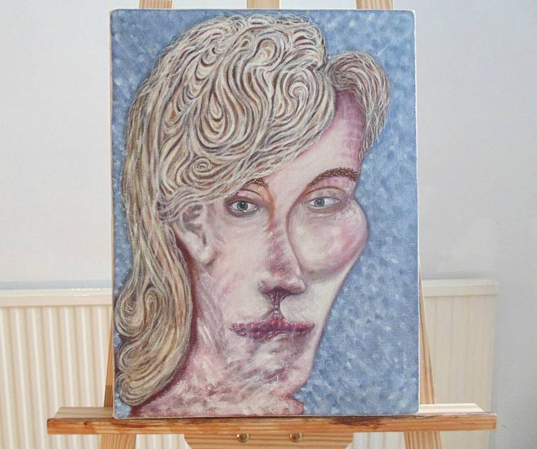 Original Abstract Portrait Painting by KRISS W