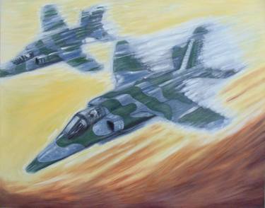 Original Abstract Aeroplane Paintings by KRISS W