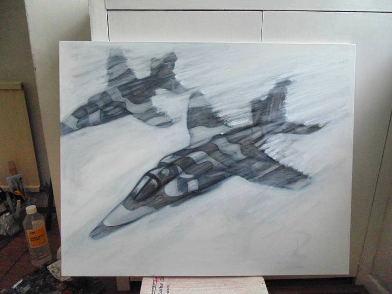 Original Aeroplane Painting by KRISS W