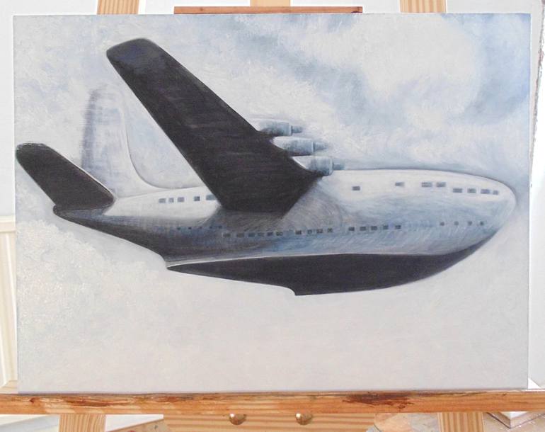 Original Conceptual Aeroplane Painting by KRISS W