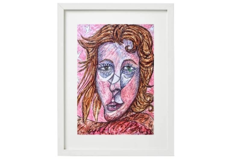Original Abstract Pop Culture/Celebrity Drawing by Kriss W