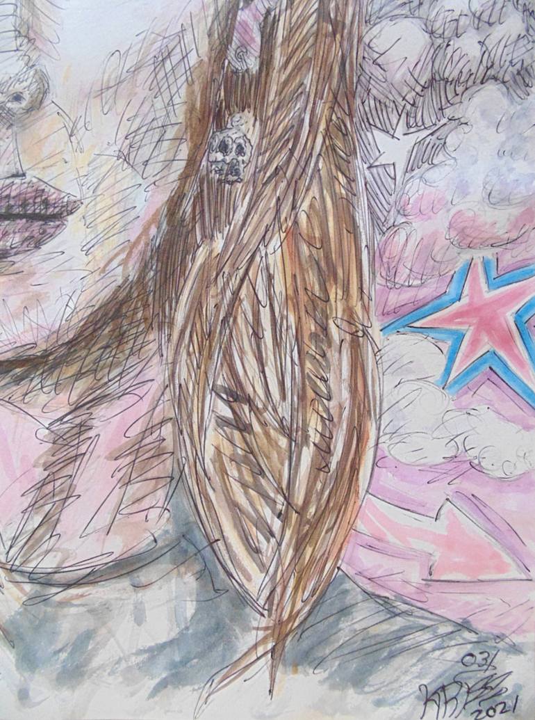 Original Conceptual Abstract Drawing by Kriss W