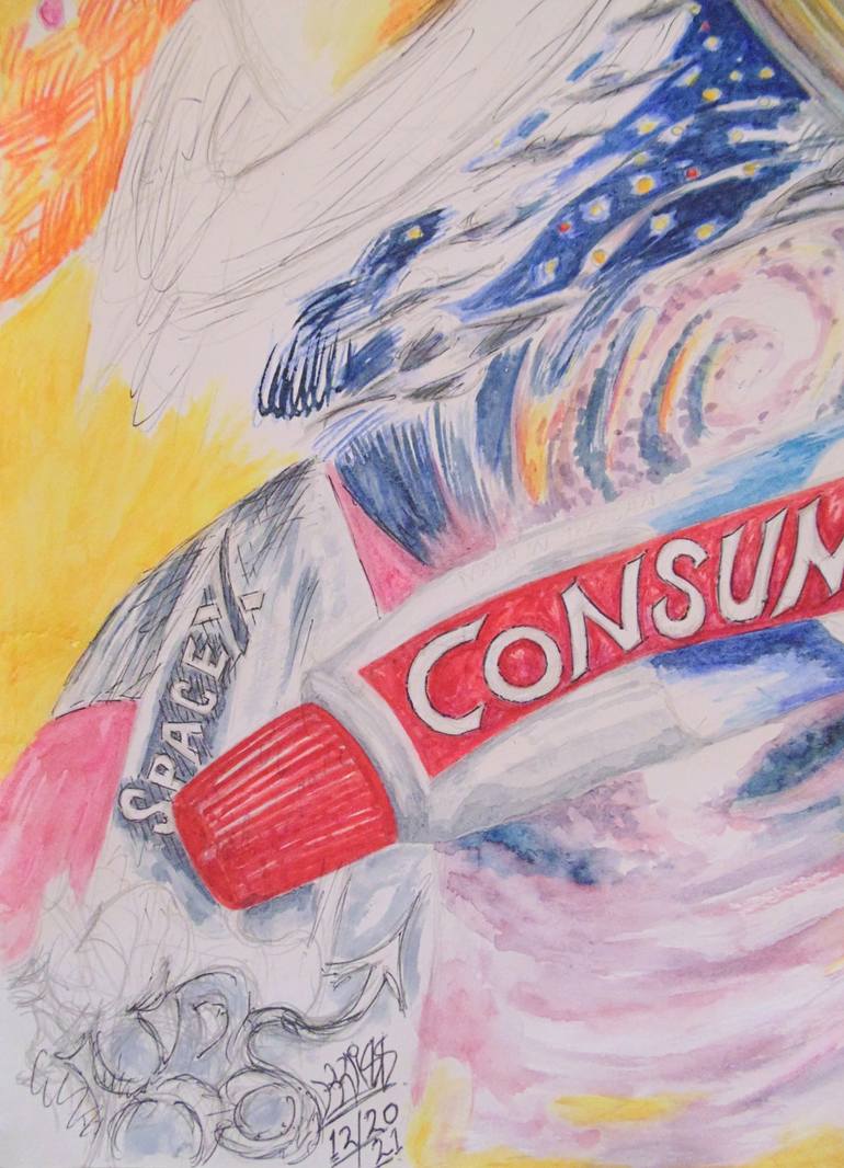 Original Abstract Pop Culture/Celebrity Drawing by Kriss W