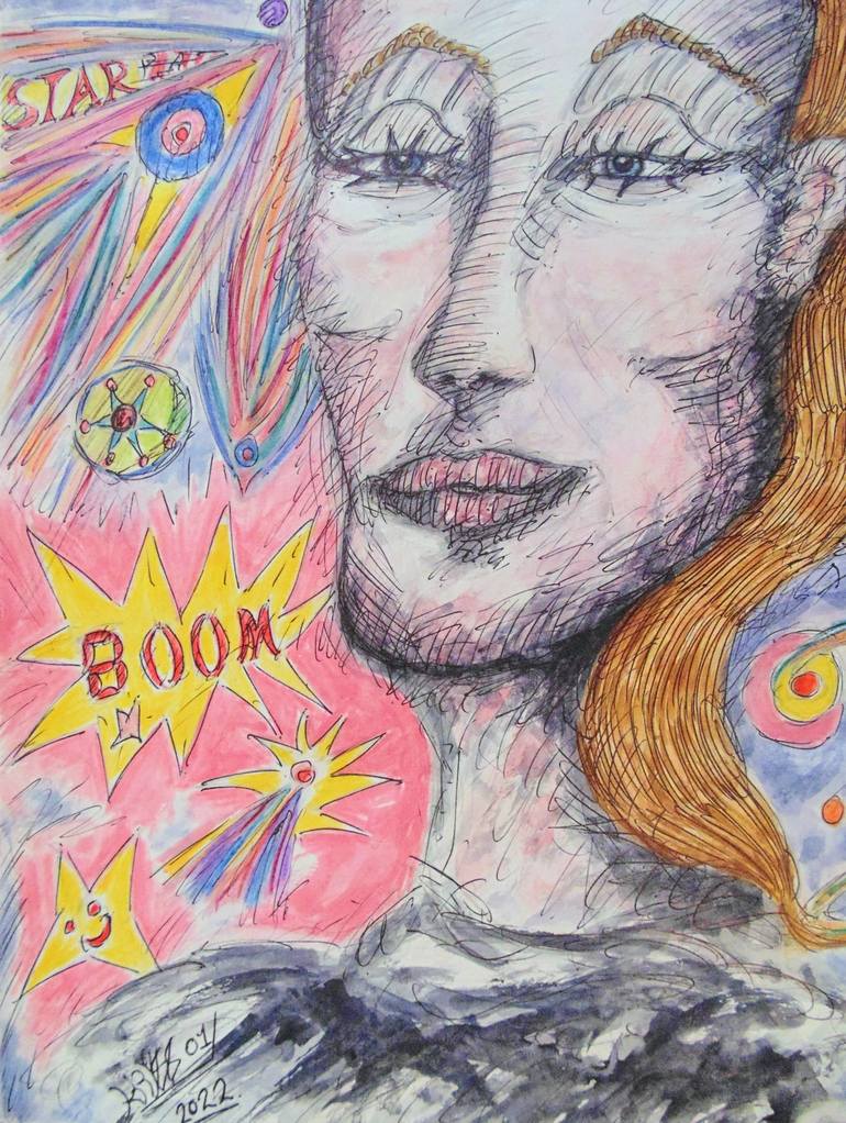 Original Abstract Popular culture Drawing by KRISS W