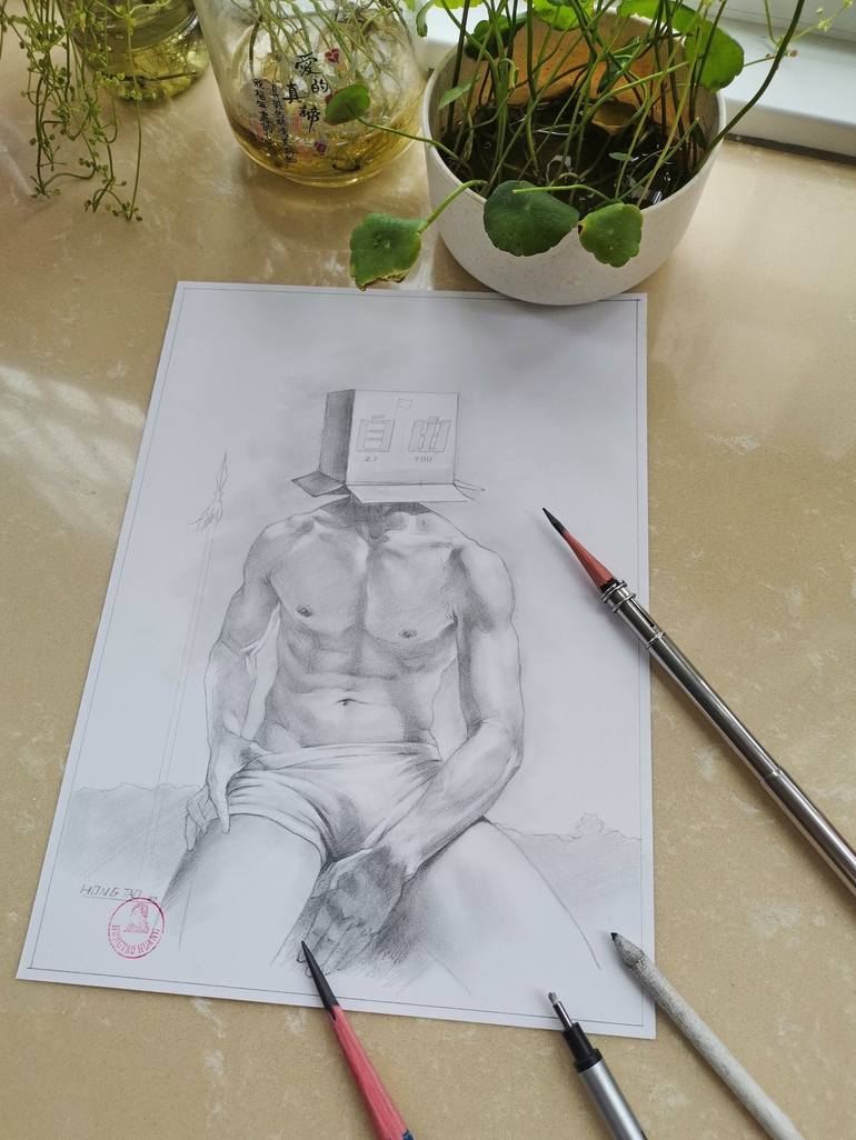 Original Men Drawing by Hongtao Huang