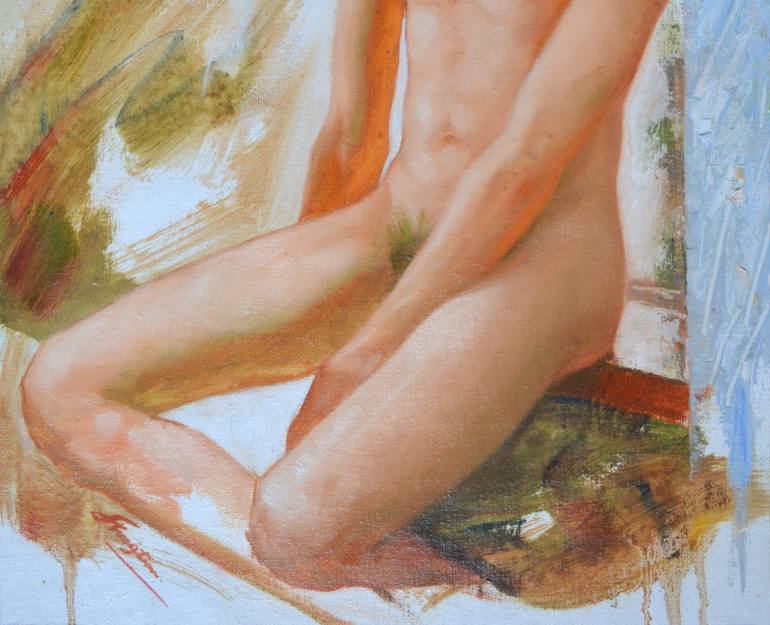 Original Fine Art Nude Painting by Hongtao Huang