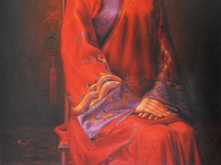Original Fine Art Portrait Painting by Hongtao Huang