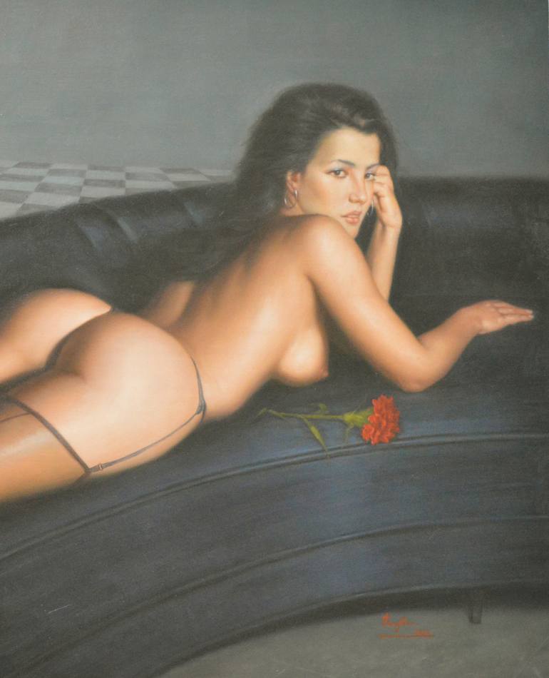 Original Fine Art Nude Painting by Hongtao Huang