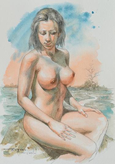 Print of Realism Nude Paintings by Hongtao Huang