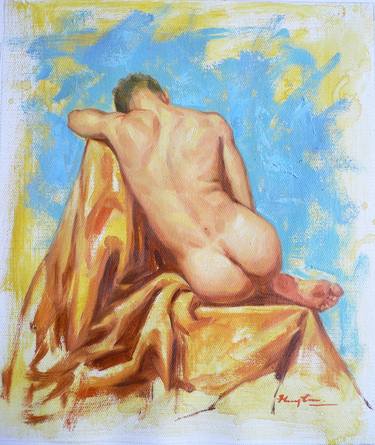 Print of Fine Art Nude Paintings by Hongtao Huang