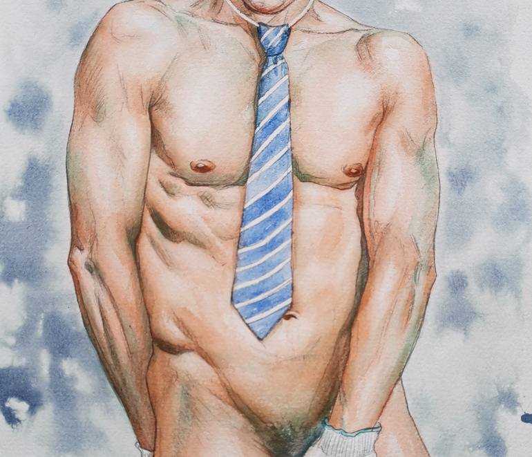 Original Figurative Nude Painting by Hongtao Huang