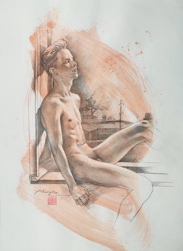 Print of Figurative Nude Drawings by Hongtao Huang