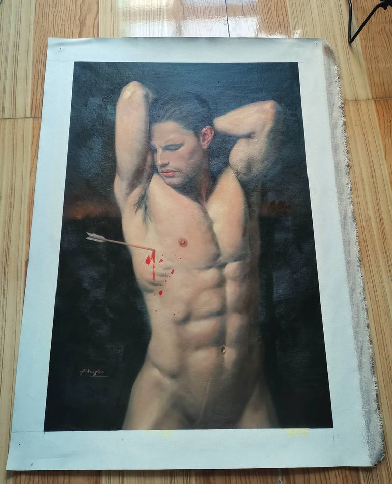 Original Figurative Nude Painting by Hongtao Huang