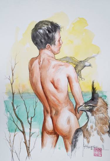 Print of Fine Art Nude Paintings by Hongtao Huang