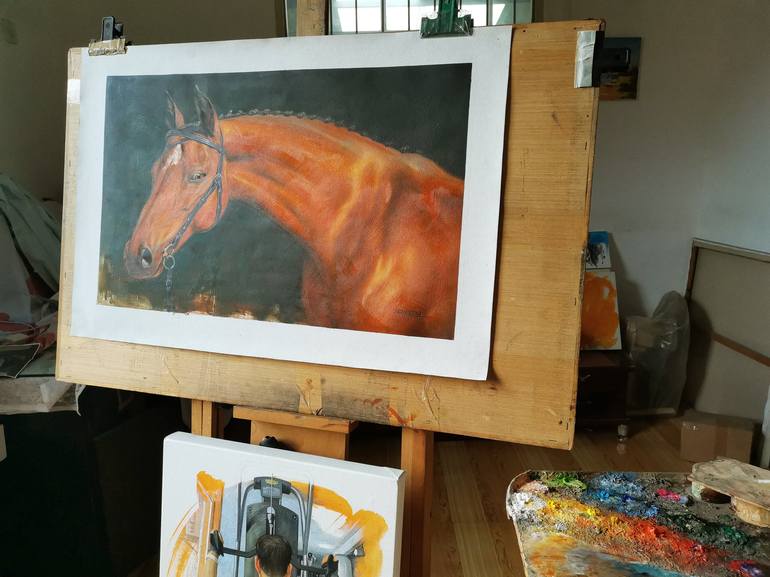 Original oil painting Animal Painting by Hongtao Huang