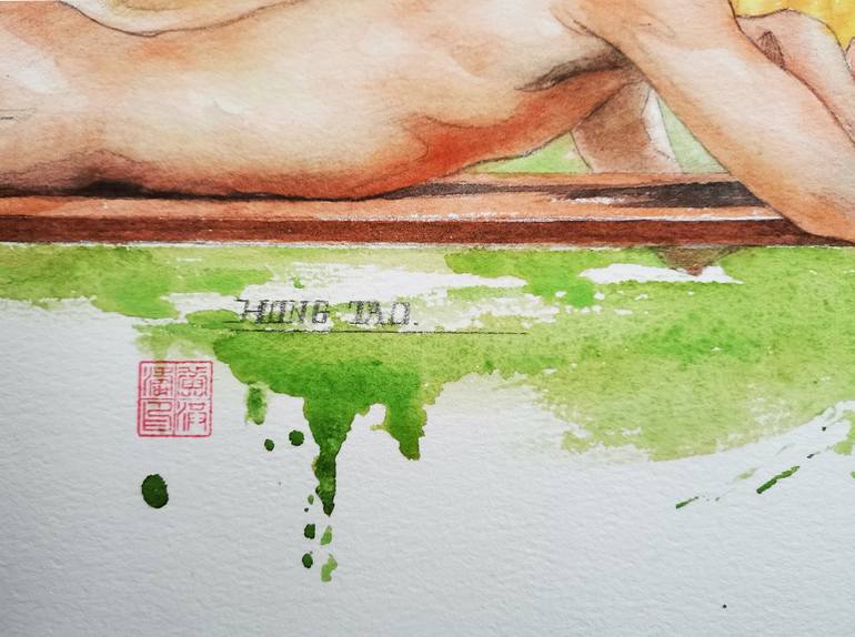 Original Figurative Nude Painting by Hongtao Huang