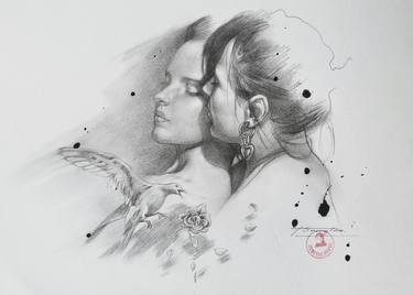 Print of Portrait Drawings by Hongtao Huang