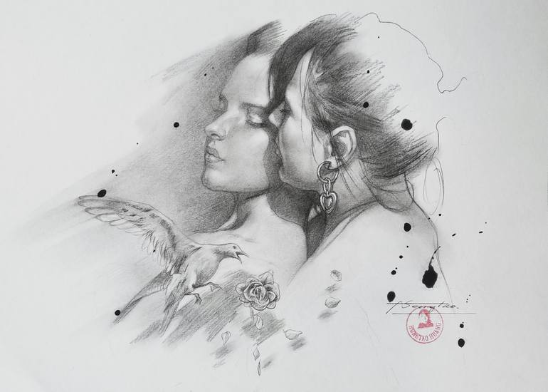 Original Portrait Drawing by Hongtao Huang