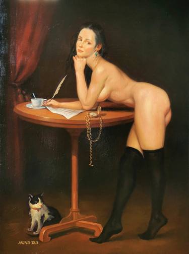 Print of Realism Nude Paintings by Hongtao Huang