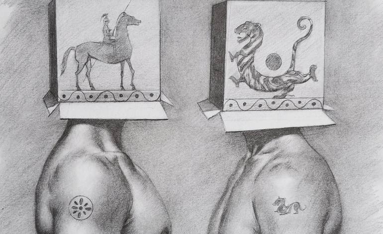 Original Figurative Men Drawing by Hongtao Huang