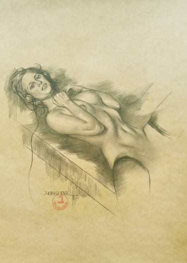 Print of Fine Art Nude Drawings by Hongtao Huang