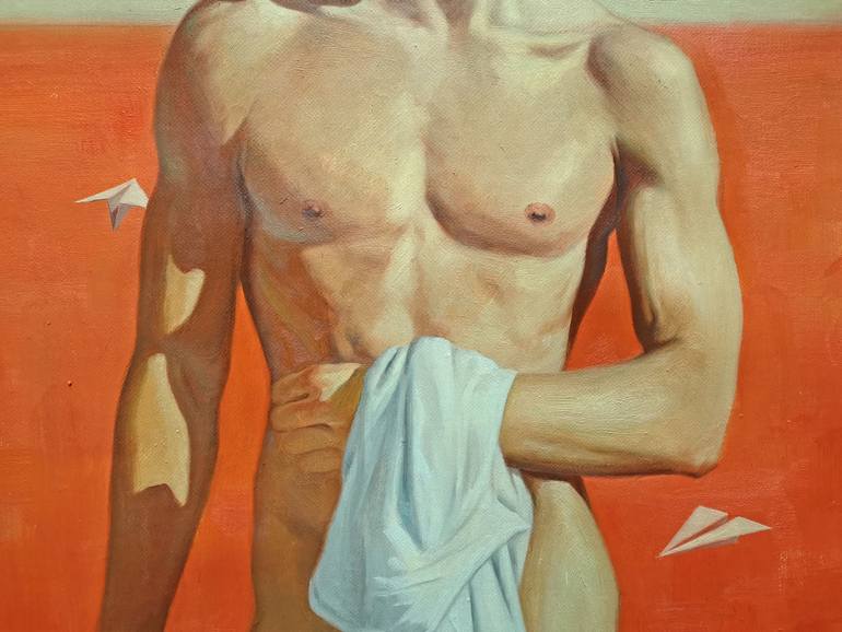 Original Figurative Nude Painting by Hongtao Huang