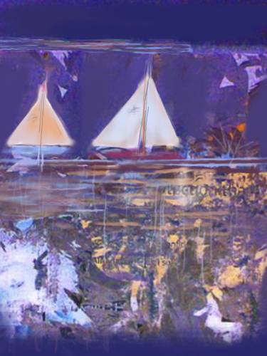 Print of Abstract Expressionism Sailboat Paintings by Frank Wallington