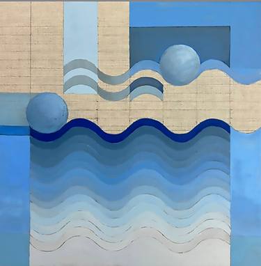 Original Bauhaus Abstract Painting by Meryl Blinder