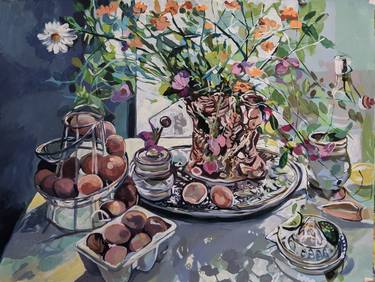Original Fine Art Still Life Paintings by Janet Mayled