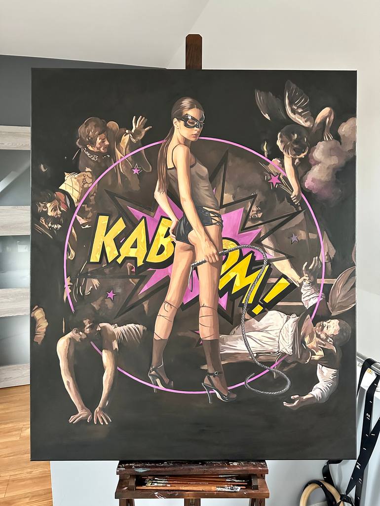 Original Figurative Comics Painting by Janusz Orzechowski