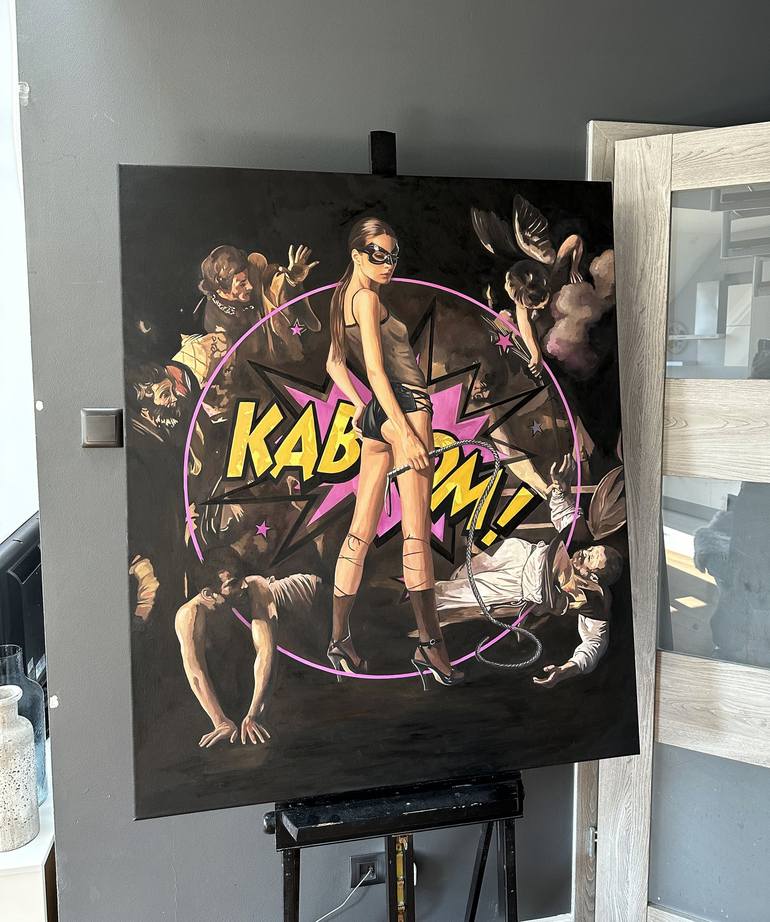 Original Figurative Comics Painting by Janusz Orzechowski