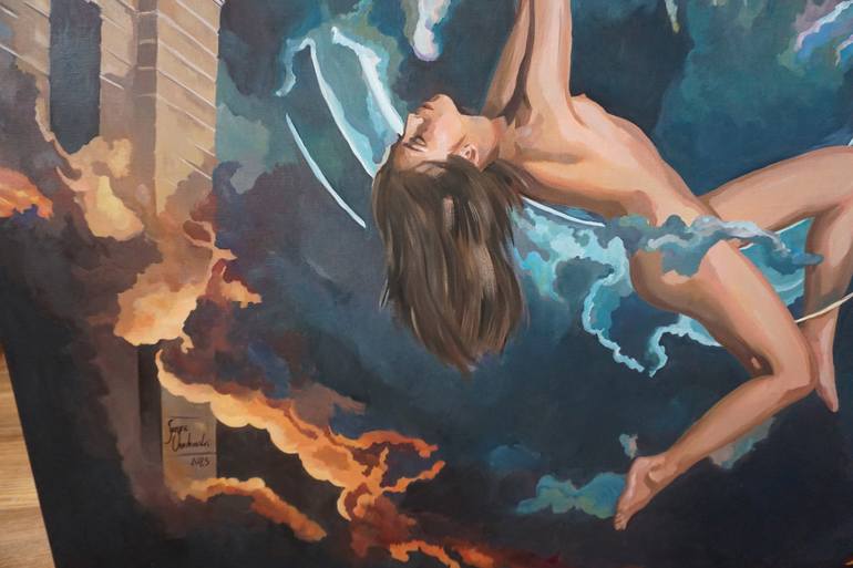 Original Surrealism People Painting by Janusz Orzechowski