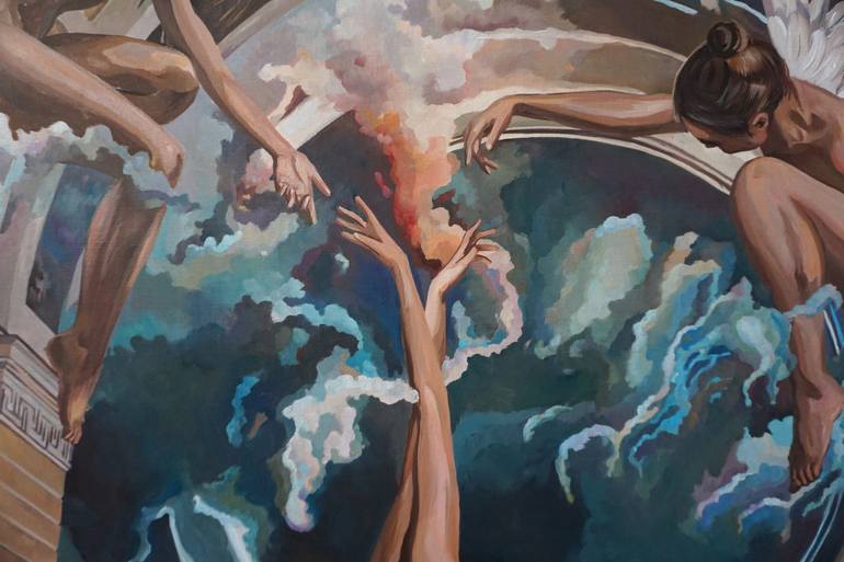 Original Surrealism People Painting by Janusz Orzechowski
