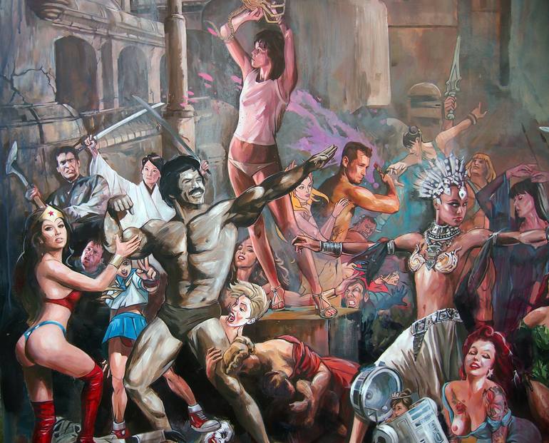 Original Fine Art Popular culture Painting by Janusz Orzechowski