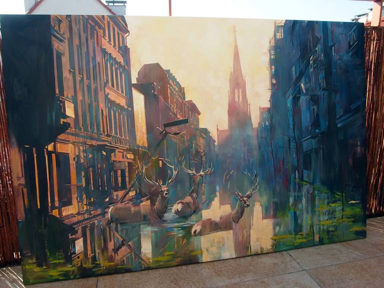 Original Cities Painting by Janusz Orzechowski