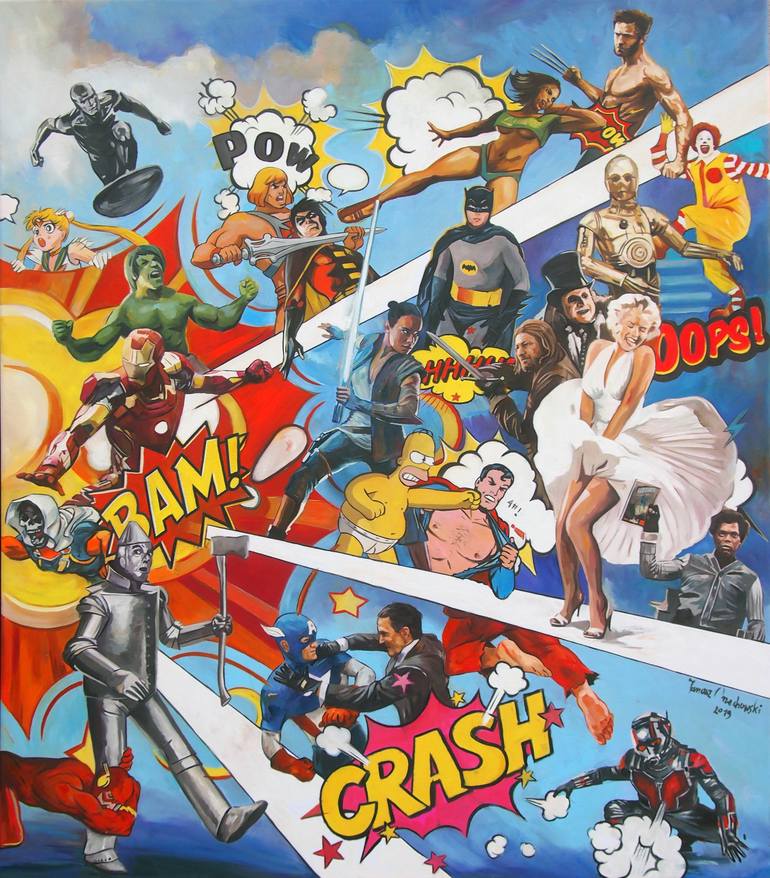 Original Pop Art Comics Painting by Janusz Orzechowski