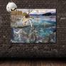 Painting from "Global warming" series of surrealism underwater citys.