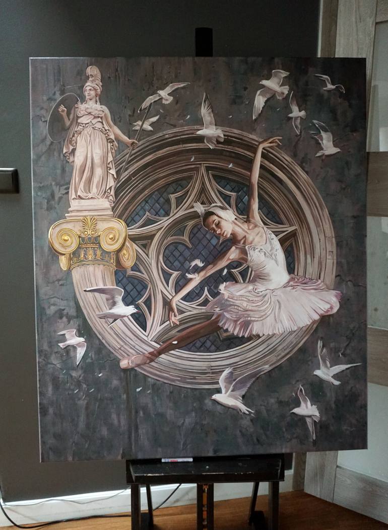 Original Figurative People Painting by Janusz Orzechowski