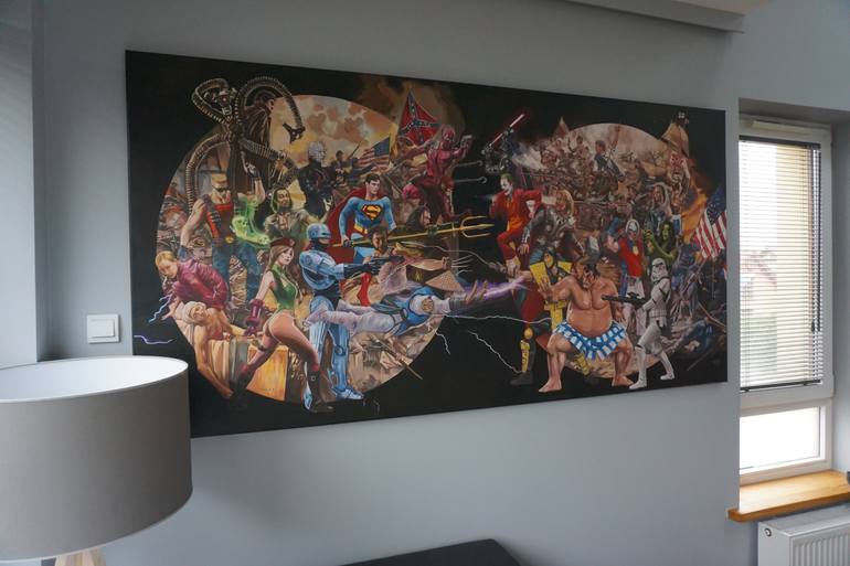 Original Figurative Cartoon Painting by Janusz Orzechowski