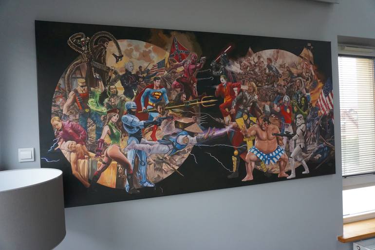 Original Figurative Cartoon Painting by Janusz Orzechowski