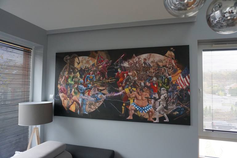 Original Figurative Cartoon Painting by Janusz Orzechowski