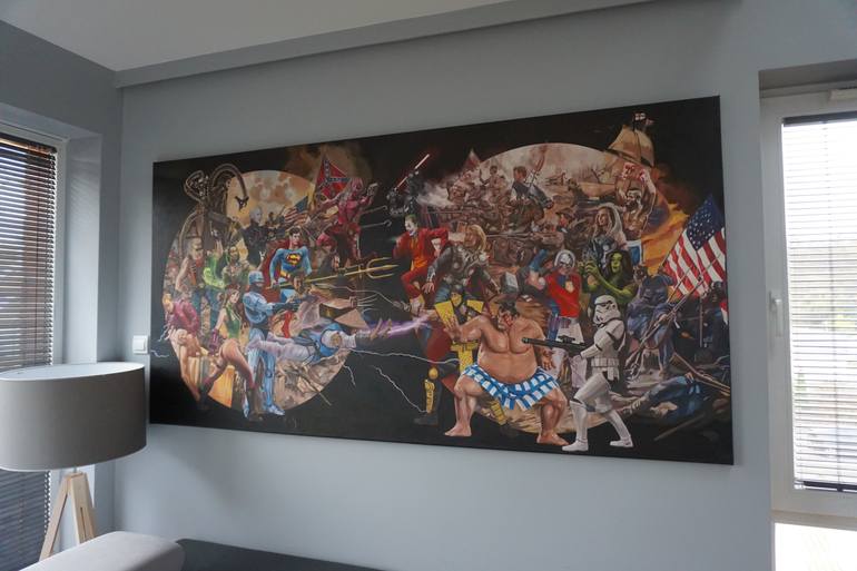 Original Figurative Cartoon Painting by Janusz Orzechowski