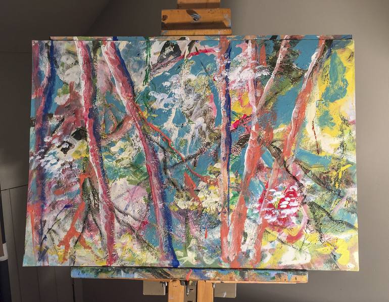 Original Abstract Expressionism Floral Painting by Cheryl Johnson